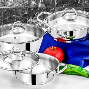 Evimsaray Asude 6 Parça Omlet Set Sade