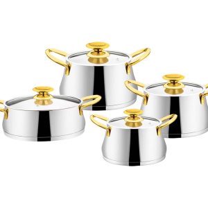 Evimsaray Azura 8 Parça Tencere Seti Gold