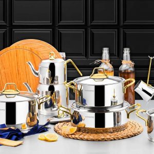 Evimsaray Fiore 16 Parça Çeyiz Seti Gold